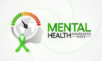 mental Gesundheit Woche ist beobachtete jeder Jahr im Oktober, ein mental Krankheit ist ein Gesundheit Problem Das bedeutend betrifft Wie ein Person fühlt sich, denkt, verhält, und interagiert mit andere Personen. vektor