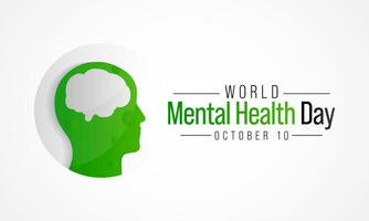 mental Gesundheit Tag ist beobachtete jeder Jahr auf Oktober 10, ein mental Krankheit ist ein Gesundheit Problem Das bedeutend betrifft Wie ein Person fühlt sich, denkt, verhält, und interagiert mit andere Personen. vektor
