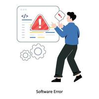 Software Error eben Stil Design Vektor Illustration. Lager Illustration