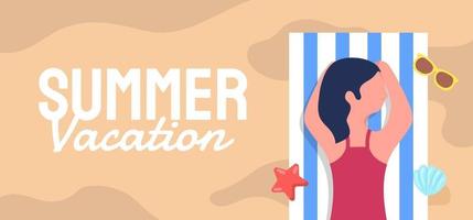 Sommerfahnenschablonenvektorillustration für soziale Medien vektor