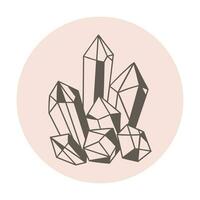 magi kristall kristaller eller Övrig mineraler ikon för höjdpunkter. blog design i social nätverk, mystisk och mental hälsa vektor