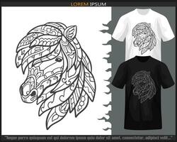 Pferd Mandala Kunst isoliert auf schwarz und Weiß t Shirt. vektor