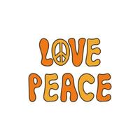 Liebe Frieden Hippie Beschriftung vektor