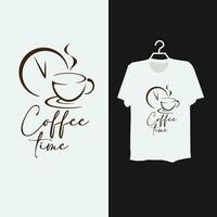 Kaffeezeit-T-Shirt-Schablonendesign. vektor