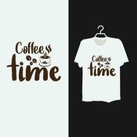 Kaffeezeit-T-Shirt-Schablonendesign. vektor