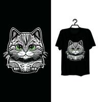 Katzen-T-Shirt-Vorlagendesign. vektor