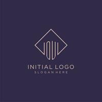 Initialen ou Logo Monogramm mit Rechteck Stil Design vektor