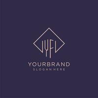 Initialen yf Logo Monogramm mit Rechteck Stil Design vektor