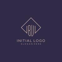 Initialen bu Logo Monogramm mit Rechteck Stil Design vektor