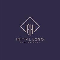 Initialen gh Logo Monogramm mit Rechteck Stil Design vektor