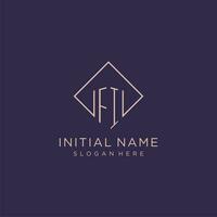 Initialen fi Logo Monogramm mit Rechteck Stil Design vektor