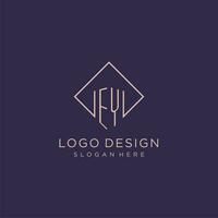 Initialen ey Logo Monogramm mit Rechteck Stil Design vektor