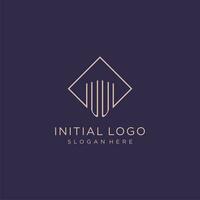 initialer U u logotyp monogram med rektangel stil design vektor