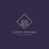 Initialen ry Logo Monogramm mit Rechteck Stil Design vektor