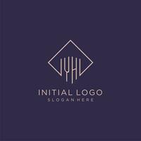 Initialen yh Logo Monogramm mit Rechteck Stil Design vektor