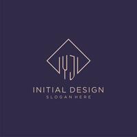 Initialen yja Logo Monogramm mit Rechteck Stil Design vektor