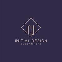 Initialen cw Logo Monogramm mit Rechteck Stil Design vektor