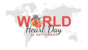 värld hjärta dag berömd varje 29 september hälsning begrepp design med hjärta. vektor illustration design