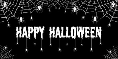 Spinne und Spinnennetz Hintergrund. das unheimlich von das Halloween Symbol. Text Banner vektor