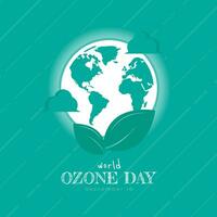 värld ozon dag logotyp med ekologi på jord begrepp vektor