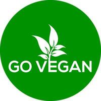 gå vegan vektor logotyp eller ikon, grön bakgrund gå vegan logotyp