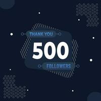 danken Sie 500 Abonnenten oder Anhänger. Netz Sozial Medien modern Post Design vektor