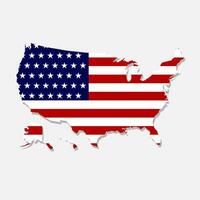 USA Flagge Karte. Vektor Design.
