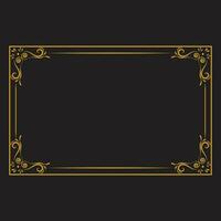 Luxus golden Rechteck Ecke Zertifikat Rand Muster Linie Foto Rahmen islamisch Hochzeit Einladung Hintergrund Vektor