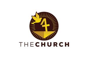 trendig och professionell brev en kyrka tecken kristen och fredlig vektor logotyp design
