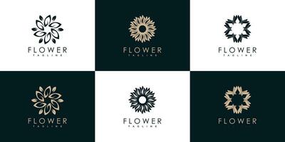 blomma logotyp design samling med kreativ begrepp premie vektor