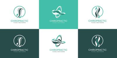 massage logotyp design samling för tillbaka ben terapi med kreativ element premie vektor