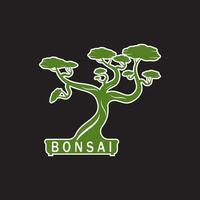 bonsai logotyp design. japansk mini små växt träd silhuett logotyp design vektor