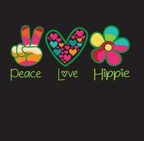 Frieden Liebe Hippie T-Shirt Design , Frieden und Liebe Vektor