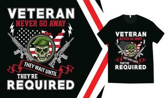 Veteran T-Shirt und Veteranen Tag T-Shirt Design Tamplate vektor