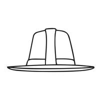 minimal klotter hatt isolerat på vit bakgrund. vektor illustration.