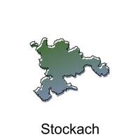 stockach stad Karta illustration design, värld Karta internationell vektor mall med översikt grafisk