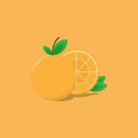 söt orange frukt karaktär vektor illustration.