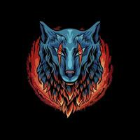 Beste Illustration von wild Wolf zum Maskottchen, Logo oder Aufkleber vektor