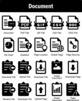 en uppsättning av 20 dokumentera ikoner som dokumentera, pdf fil, gif fil vektor