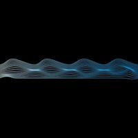 Blau Gradient Wellen Linie Grenze, Vorlage Banner neueste Technologie Klang Vibrationen auf schwarz. Vektor Illustration