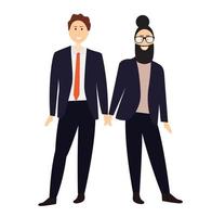 två homosexuella tecknade män i kostymer. vektor illustration