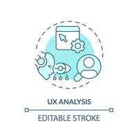 editierbar ux Analyse Symbol Konzept, isoliert Vektor, ai zum SEO Blau dünn Linie Illustration. vektor