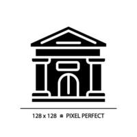 2d Pixel perfekt Glyphe Stil Parlament Gebäude Symbol, isoliert Vektor, Silhouette Illustration. vektor