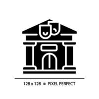 2d Pixel perfekt Glyphe Stil Bibliothek Symbol, isoliert Vektor, Silhouette Gebäude Illustration. vektor