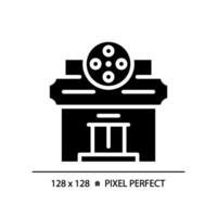 2d Pixel perfekt Glyphe Stil Theater Symbol, isoliert Vektor, Silhouette Gebäude Illustration. vektor
