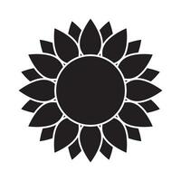 Sonnenblume Silhouette Symbol. Sonnenblume Vektor Illustration im schwarz Farbe.