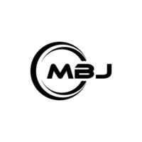 mbj brev logotyp design i illustration. vektor logotyp, kalligrafi mönster för logotyp, affisch, inbjudan, etc.