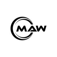 Maw-Brief-Logo-Design in Abbildung. Vektorlogo, Kalligrafie-Designs für Logo, Poster, Einladung usw. vektor