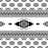 geometrisch Folklore nahtlos ethnisch Muster. aztekisch und navajo Stammes- Stil mit einheimisch Muster Design zum Stoff Vorlage und Shirt. schwarz und Weiß Farben. vektor