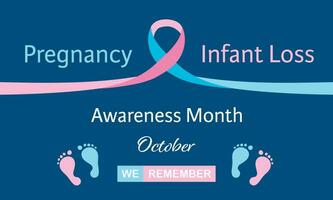 graviditet och spädbarn förlust medvetenhet månad är observerats varje år i oktober, till hedra och kom ihåg de där vem ha förlorat en barn under graviditet eller i barndom. vektor illustration